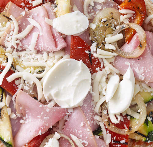 Olymel pizza-pita, ham and grilled vegetables 
